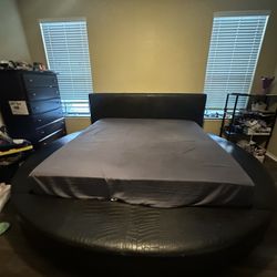 Round Bed Frame With Side Tables 