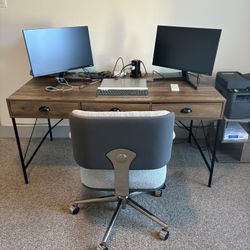 Desk, Chair And Printer 