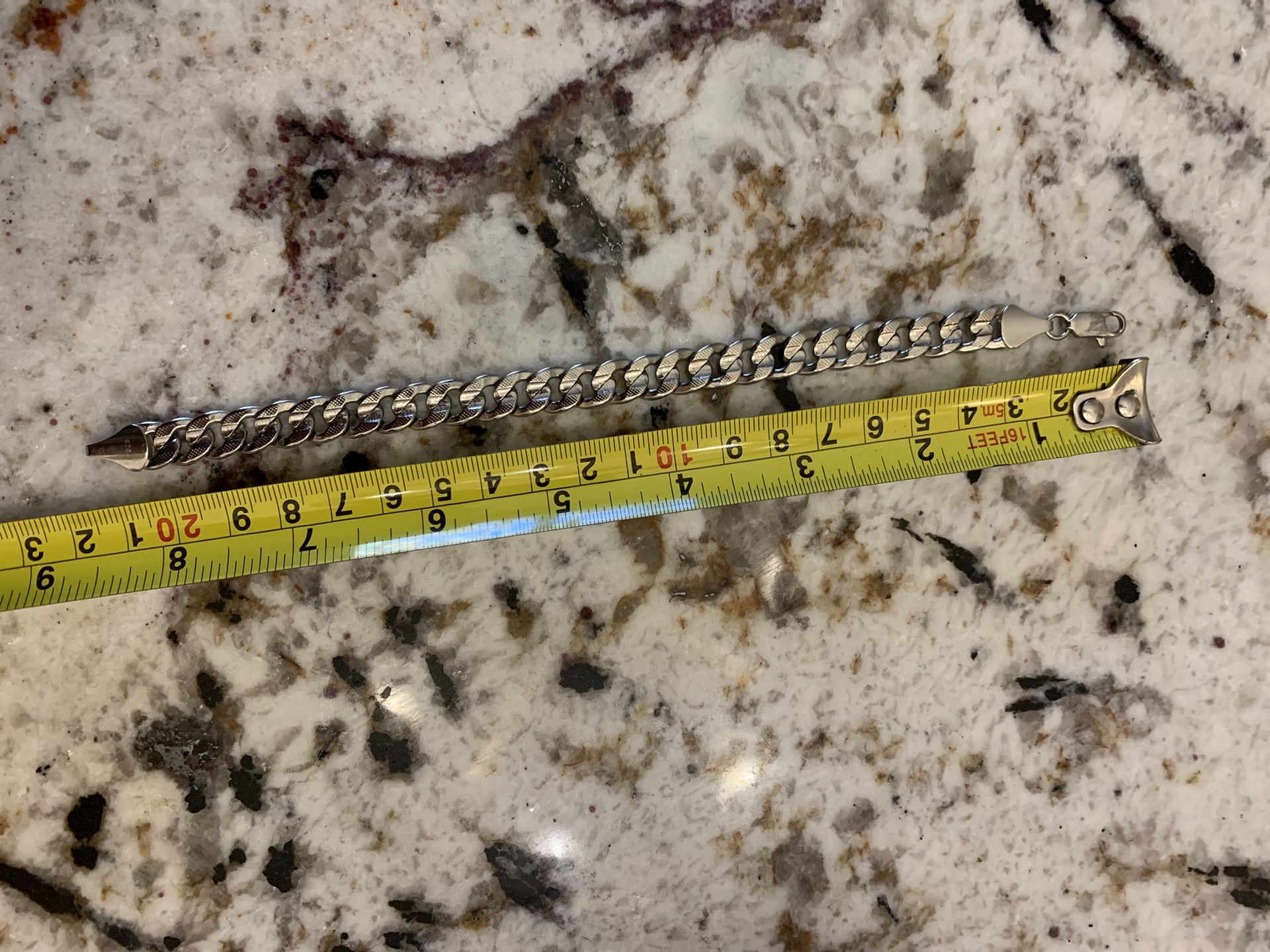 very thick Cuban style bracelet .925