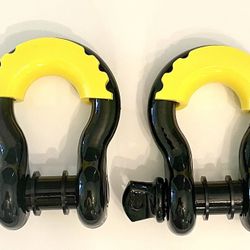 D-ring 3/4 Shackles Black With Yellow Isolators