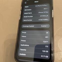 iPhone 15 Plus 128GB Unlocked With Screen Protector 