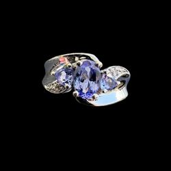 14k Gold Tanzanite Diamond Ring