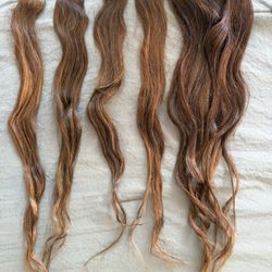 Real Brown clip Hair Extensions 