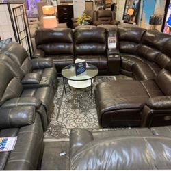 Genuine Leather Power Reclining Furniture Starting @ $999