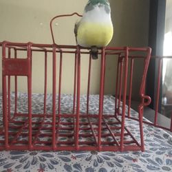Small ( Toy?) Red Bird Cage Decoration