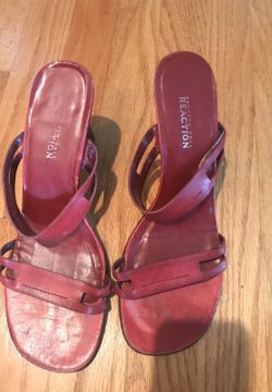 Kenneth Cole red wedge heel