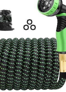 Garden Hose 50ft Durable Leakproof Lightweight Flexible Water Hose with Triple Layer Latex Core, 3/4" Solid Brass Fittings,3750D Fabric No-kink Hospit