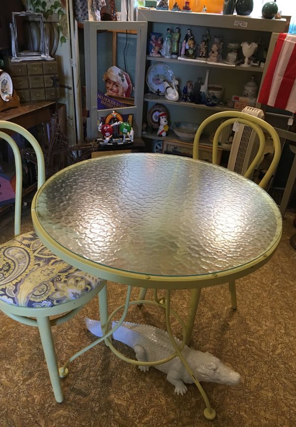 Glass Top Bistro Table With 2 Wooden Chairs 29 Diameter Tall Glass Top Bistro Table With 2 Wooden Chairs 29 Diameter Tall Furniture In Avon Oh Offerup