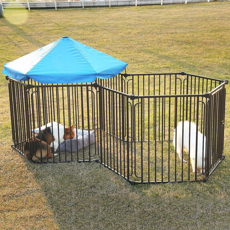Heavy Duty Dog Playpen Dog Kennel, Pet Dog Exercise Playpen Foldable Dog Steel Crate Wire Metal Cage Dog Cage