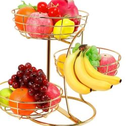 Livabber Fruit Basket Bowl with Banana Hanger