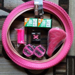 NEW Bicycle Bmx Parts Bundle 24" Pink
