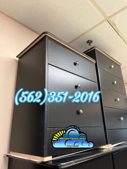 Three drawer black compressed night stand