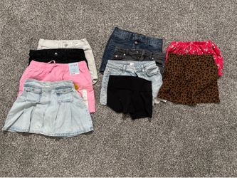 Girls size 8 and 10 shorts/skirts