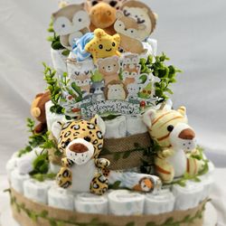Safari Animal Diaper Cake