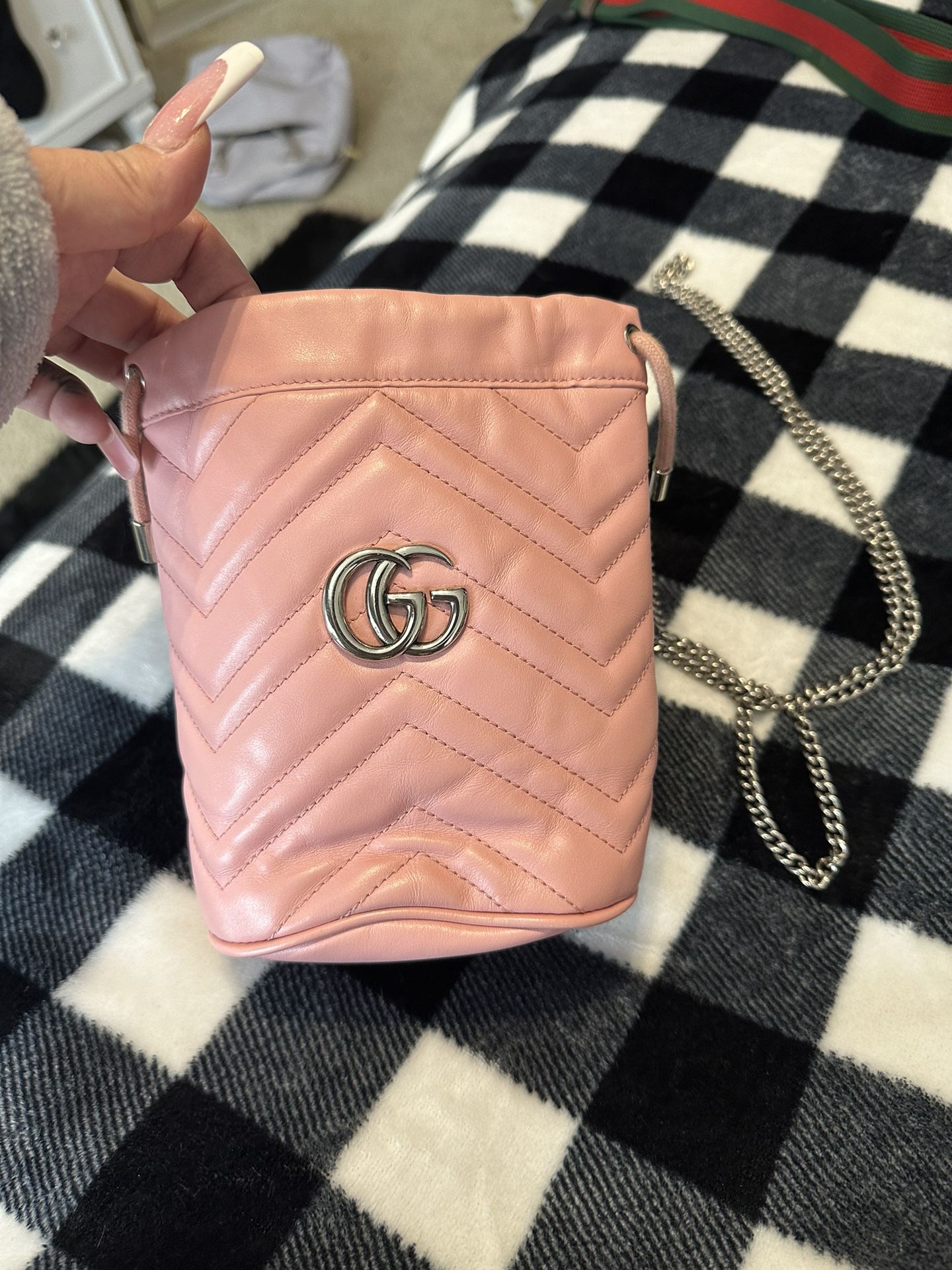 Pink Gucci Bucket Bag