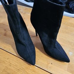 Suede Like Heel Boots 