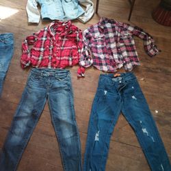 jeans size 1 shirts small aropostile abercombie Victoria secret