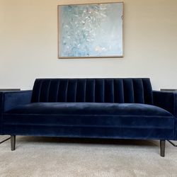 Room & Board Blue Velvet Couch