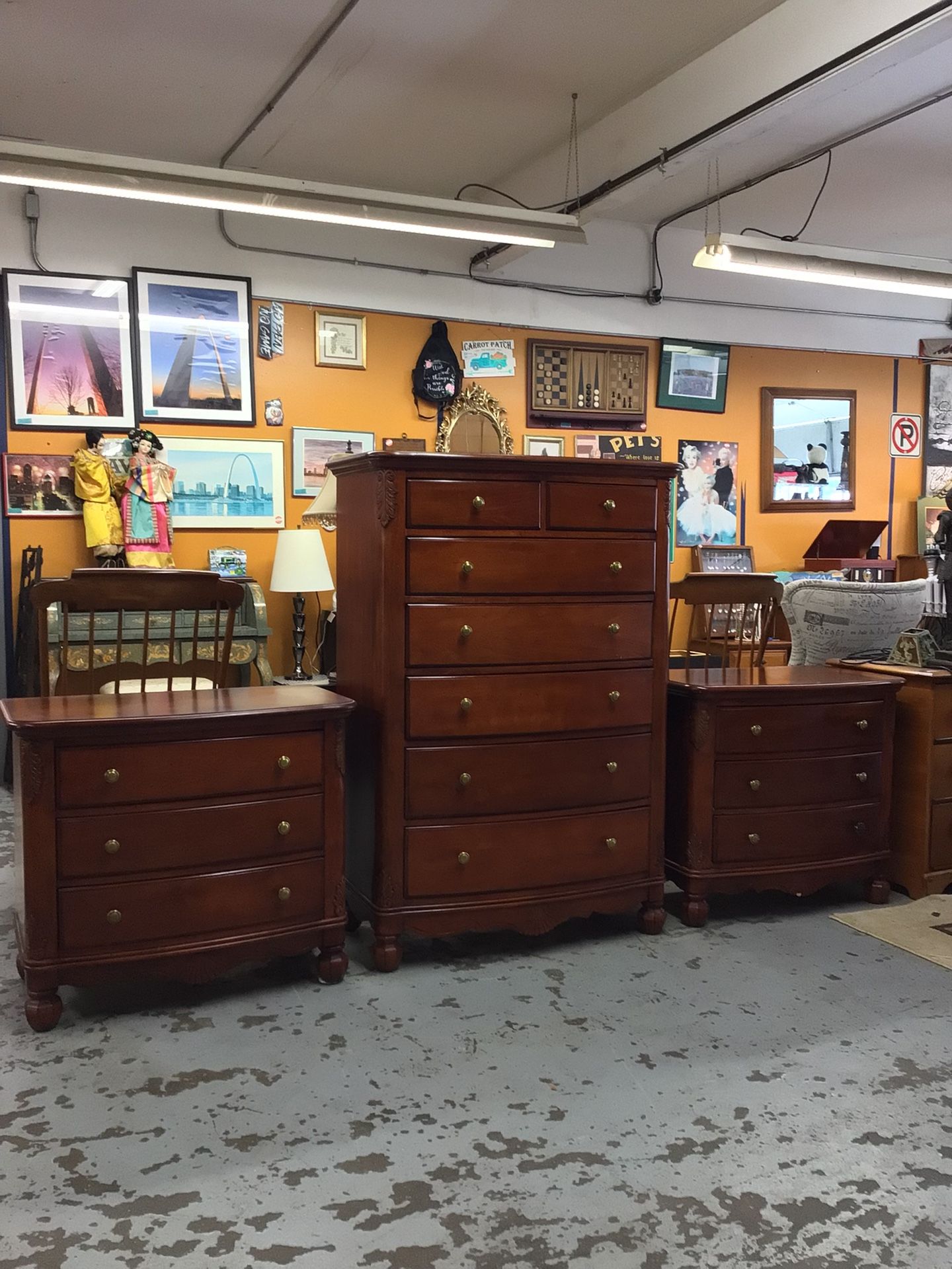 Pair Of Large Heavy Duty Nightstands For Sale
