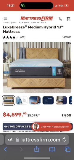 Amazing ! Tempur-pedic LUXE breeze 2.0 medium split king mattresses with temper ergo 3.0 split king basis! A $12,500 value factory strapped factory bx