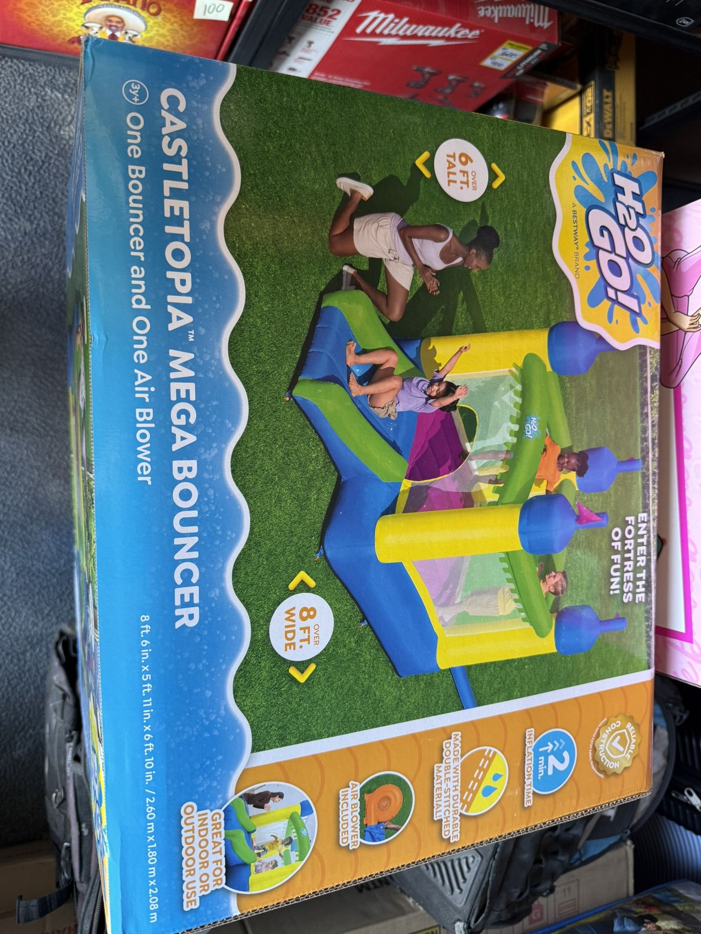 H2OGO! Castletopia Bounce House with Extra-Wide Slide and Blower, Indoor/Outdoor, Ages 3+