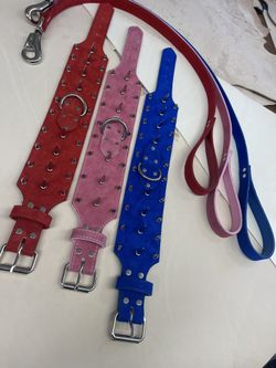 Handmade Leather Collar And Leashes