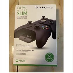 XBOX CONTROLLER CHARGE SYSTEM DUAL ULTRA SLIM FAST LED LIGHTS GAMING VIDEO GAMES **no controller* (NEW) 