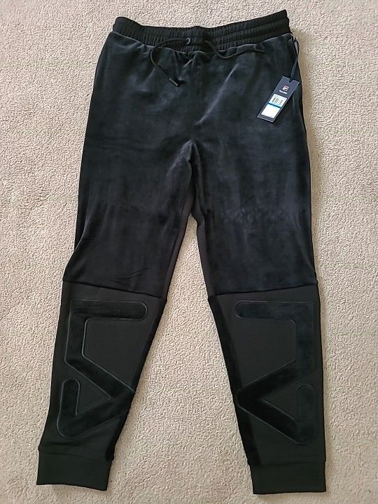 Mens Fila Velour Track Pants Size Xl