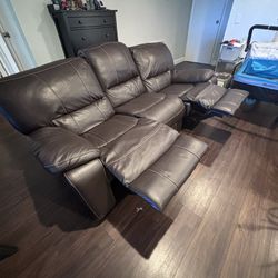 Brown Leather Sofa Reclining 