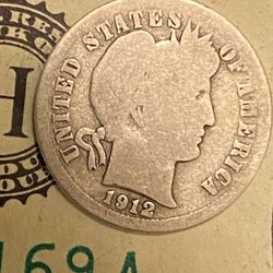 1912 Silver Dime 