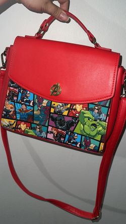 Loungefly Red Marvel Avengers Crossbody Bag with Matching Wallet