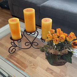 Home Decor, Candles And Faux Flowers