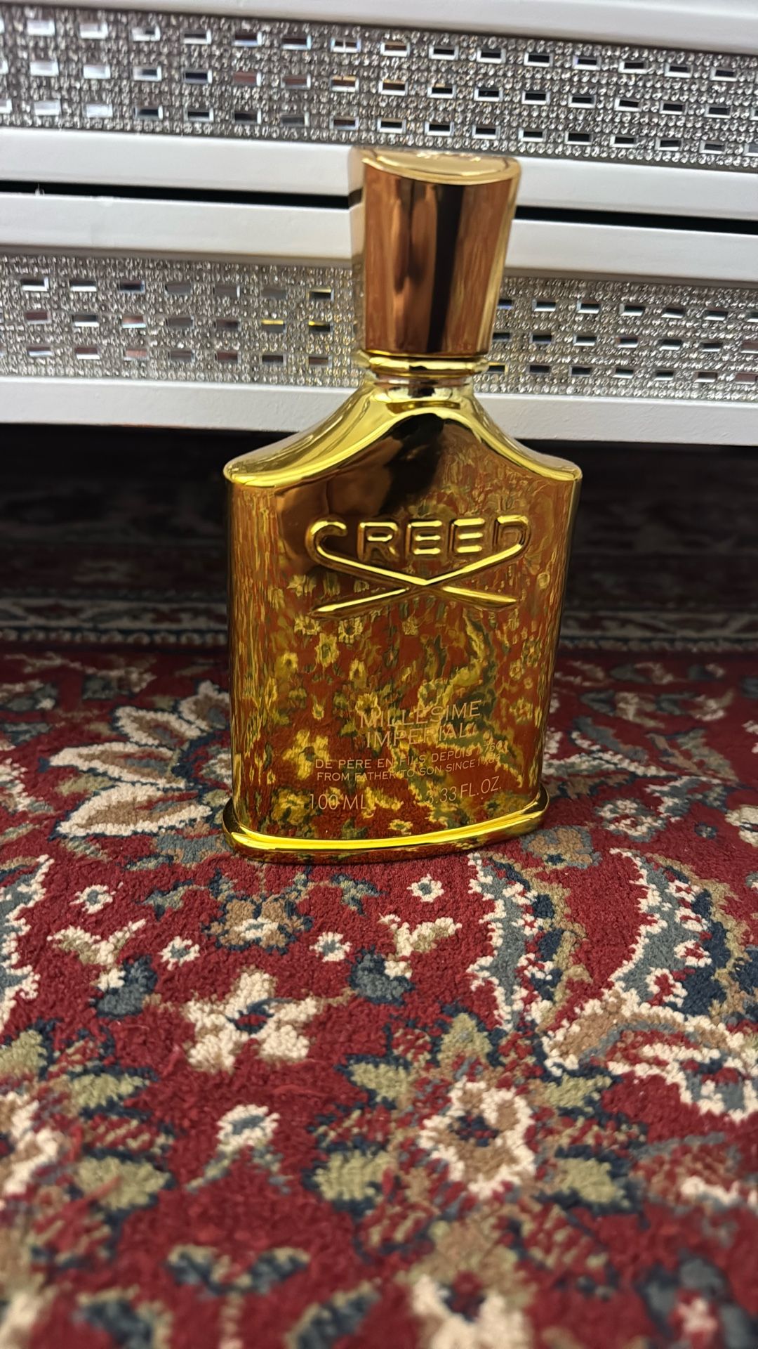 Gold Perfume Bottle – 100ml (Used), Luxury Design