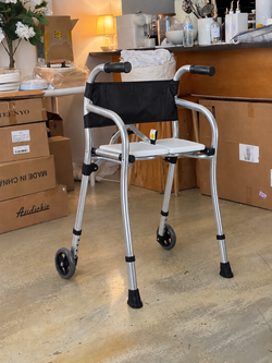 Folding Walker with Seat – Opened, Never Used