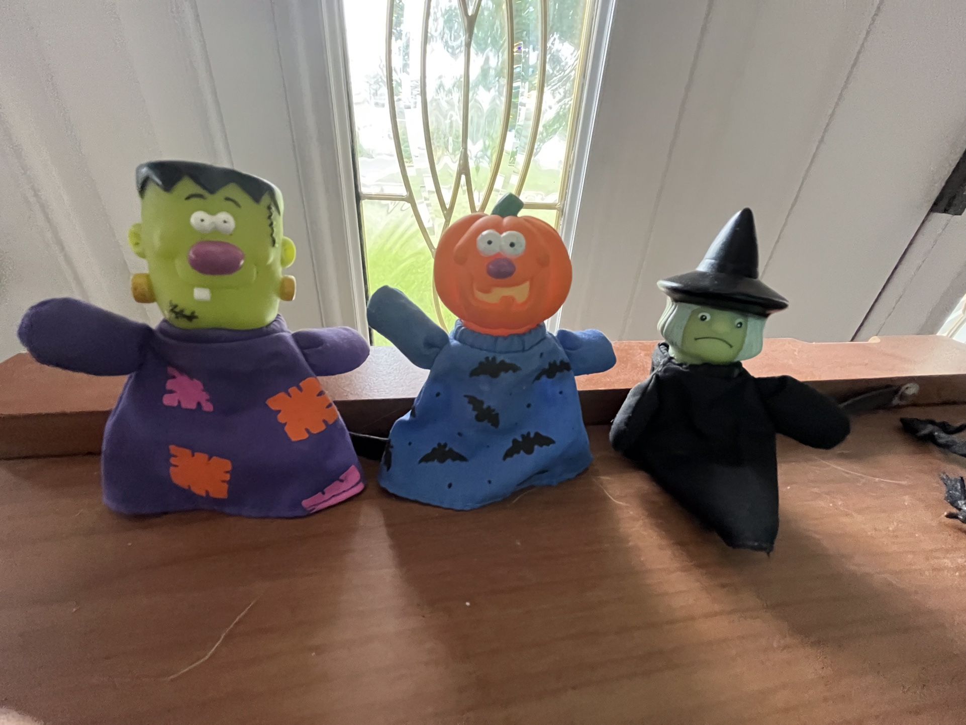 Set of 3 Vintage Halloween Russ Toy Finger Puppets