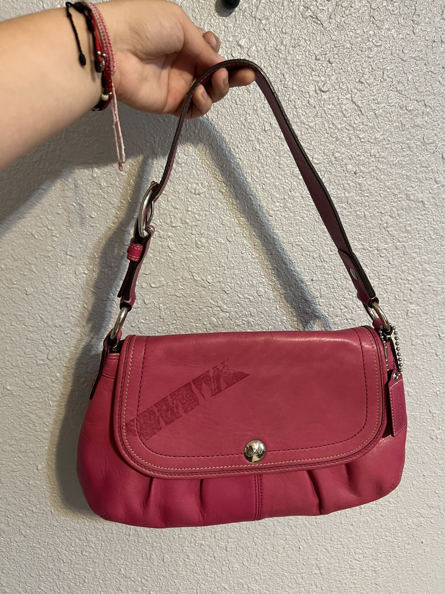 Pink Coach Leather Bag