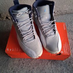 Size 13 Retro Air Jordans XII University Blue And Wolf Grey