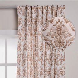 Maison d’ Hermine Cotton Curtain Panel – Allure Design Size: 50” W x 96” L 100% Cotton – Light Filte