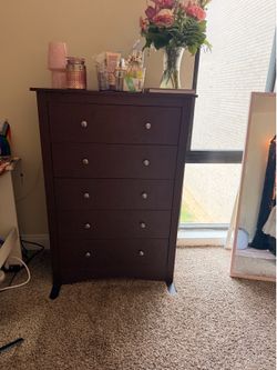 Mocha brown tall dresser