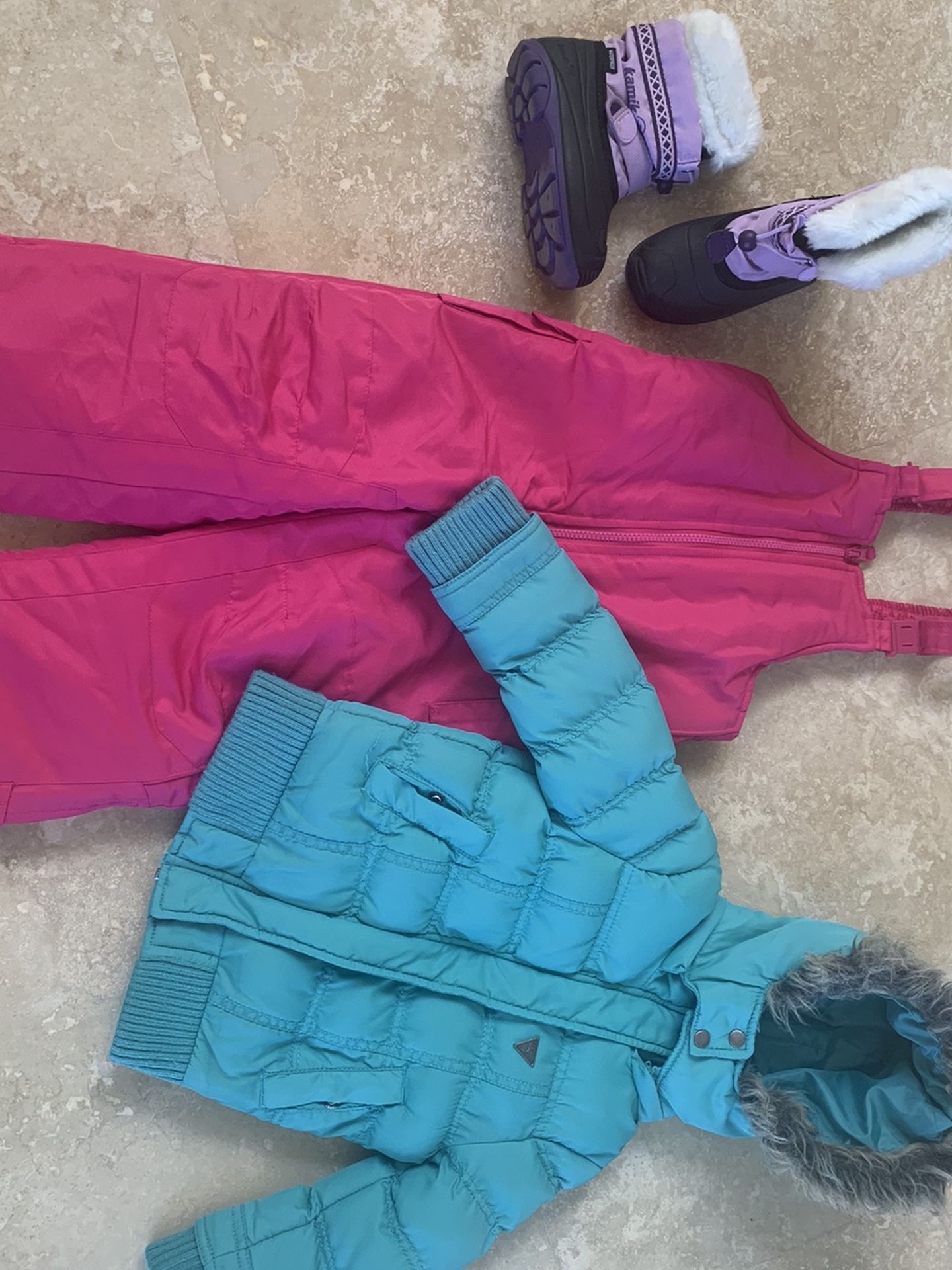 Winter Gear Little Girl Size 3/4, Snow Boots Size 9