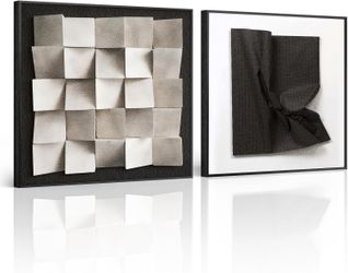 Framed Black and White Abstract Wall Art 