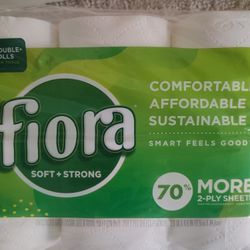 Fiora Soft + Strong Bath Tissue - 12 Double+ Rolls