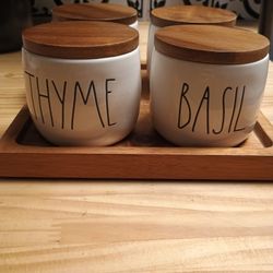 Rae Dunn Spice Dishes And Base