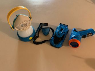 Kids Fun Toy Lot - Air Hogs Wall Climbing RC Car & Shark Camping Lantern Set