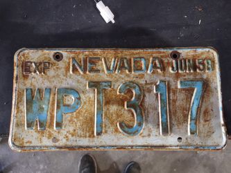 1958 Nevada License Plate