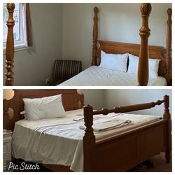 Comfortable Queen Bed with Removable Posters