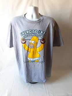 Homer Simpson men's gray short-sleeve T-shirt size XL