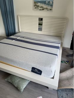 Gorgeous Modern King bed Frame With Modern Dresser - ONLY $195