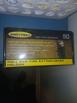 Roll bar fire extinguisher holder