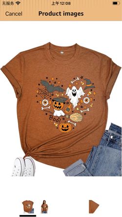 Women's Halloween Shirt: Love Art Patterns Halloween Party T-Shirt Crewneck Short Sleeve ( please follow my page all brand new )